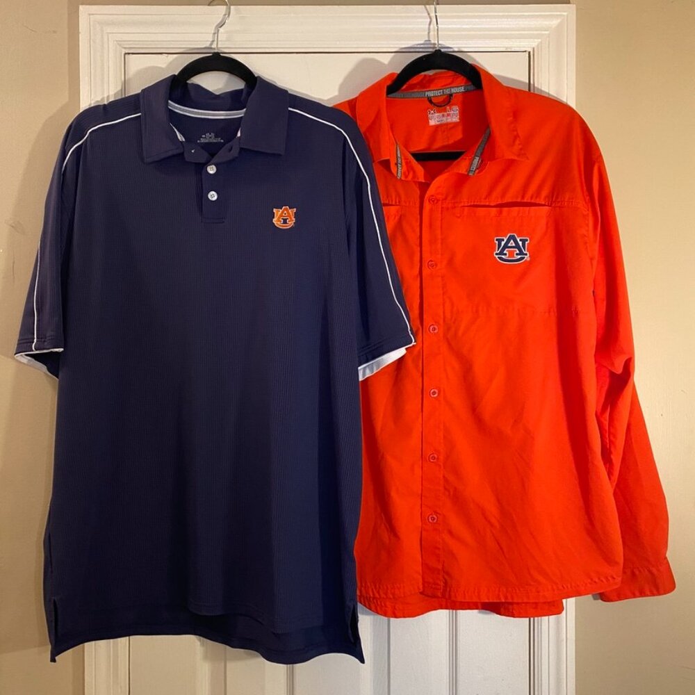 Auburn Tigers Under Armour Polo & Fishing Shirt Bundle - Men’s Large